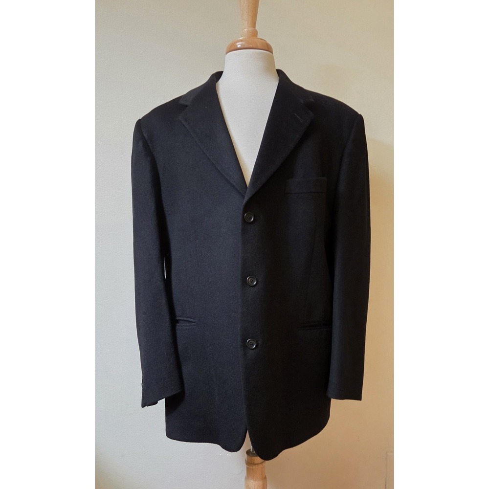 Todays Man Int'l Coll. 100% Cashmere Black Blazer Single Breasted Made Italy 43R